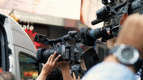 Paparazzi and Reporters in action 4K Stock Footage 109230395