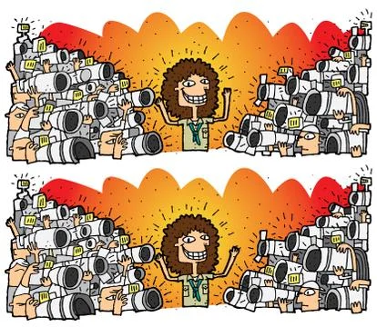 Paparazzi Differences Visual Game Stock Illustration