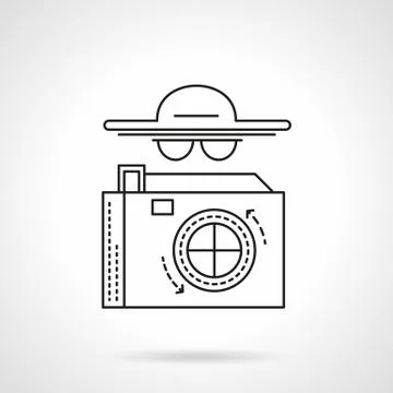 Paparazzi flat line vector icon Stock Illustration