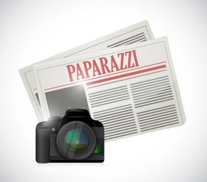 Paparazzi newspaper and camera concept Stock Illustration