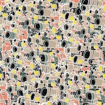 Paparazzi seamless pattern Stock Illustration