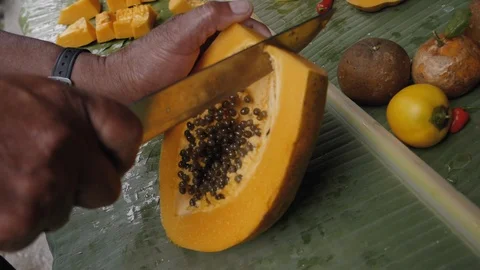 Papaya CUT Stock Footage 104874868