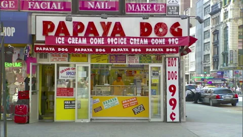 Papaya Dog, storefront, wide, static Video stock 144649655
