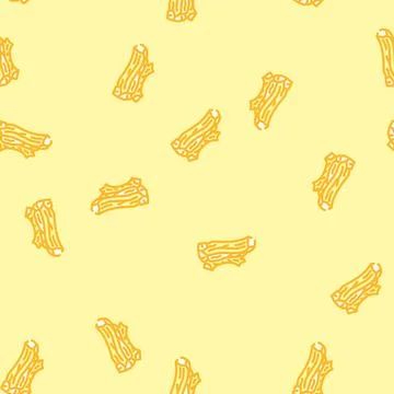 Papaya dried fruit vector seamless pattern Stock Illustration