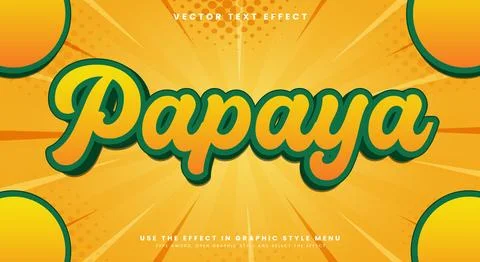 Papaya Editable Text effect Template Stock Illustration