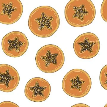 Papaya fruit pattern. Seamless nature wallpaper. Fresh organic healthy food Stock Illustration