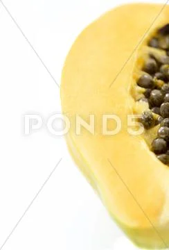 Papaya fruit sliced Stock Photos