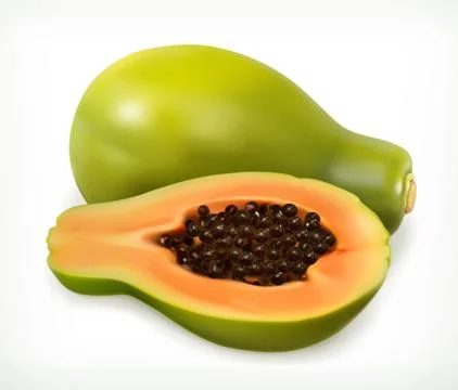 Papaya fruit. Vector icon Stock Illustration