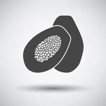 Papaya icon on gray background Stock Illustration