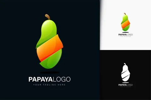 Papaya logo design with gradient イラスト素材