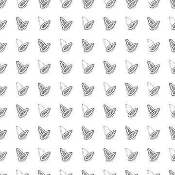 Papaya outline seamless pattern on white background. Stock Illustration