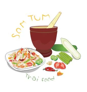 Papaya salad Stock Illustration