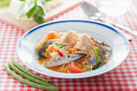 Papaya salad Stock Photos