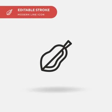 Papaya Simple vector icon. Illustration symbol design template for web mobile Stock Illustration