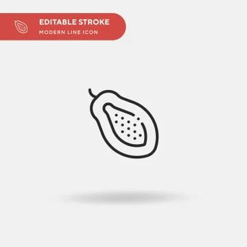 Papaya Simple vector icon. Illustration symbol design template for web mobile 스톡 일러스트