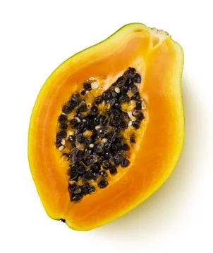 Papaya slice isolated on white background, top view Stock Photos