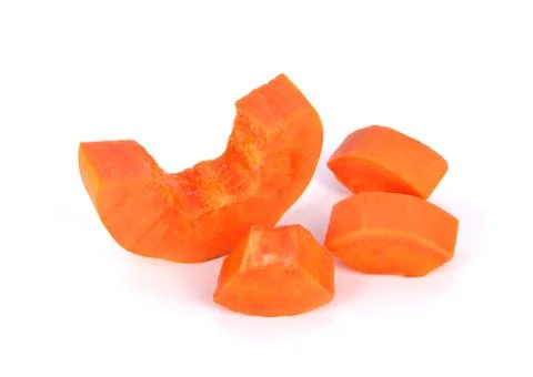 Papaya Slice on white background Stock Photos