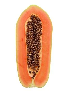 Papaya on white background Clipping Path Stock-Fotos