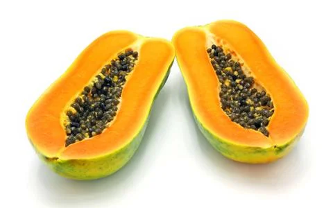 Papaya on white background. Stock Photos
