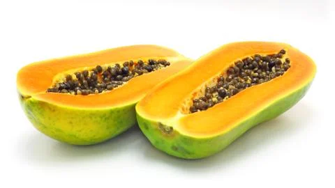 Papaya on white background. Stock Photos