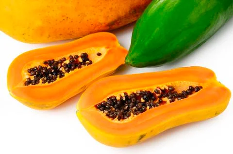 Papaya on white background Stock Photos