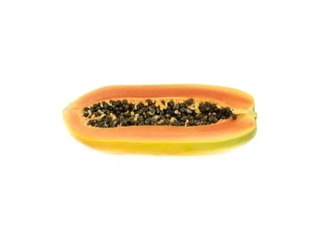 Papaya on white background Stock Photos