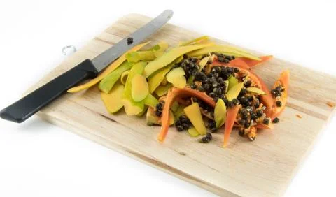 Papaya on white background Stock Photos
