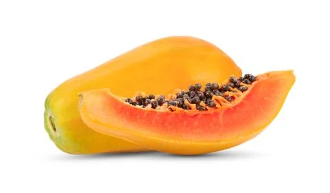 Papaya  on white background Stock Photos