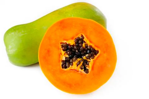 Papaya on white Stock Photos