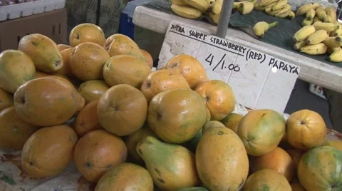 Papayas and Pineapples Stock Footage 5239133