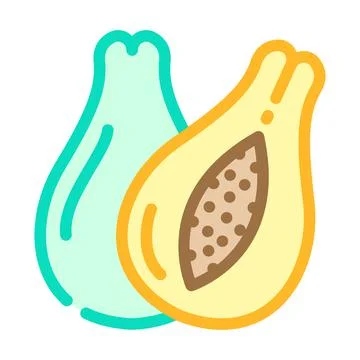 Papayas fruit color icon vector illustration Stock Illustration