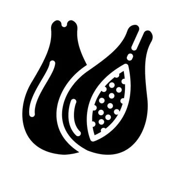Papayas fruit glyph icon vector illustration Stock Illustration