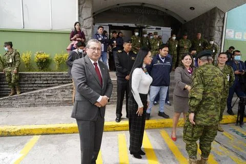 PAPELETAS-INSTITUTO GEOGRAFICO Quito 20 de enero 2023. Rueda de prensa y r... Stock Photos