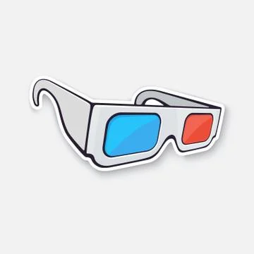 Paper 3d glasses isometric view. Stock Illustration