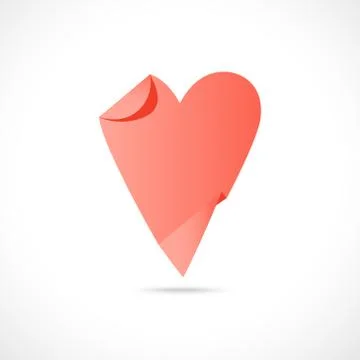 Paper 3d heart Illustrazione stock