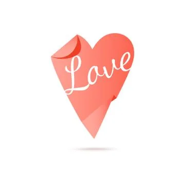 Paper 3d heart Stock Illustration