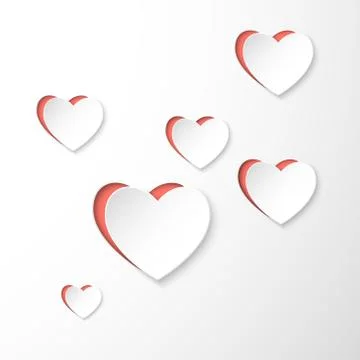 Paper 3d hearts Stock Illustration