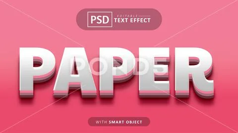 Paper 3d text effect editable PSD Template