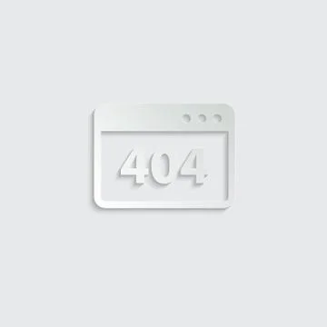 Paper 404 error icon. page not found Illustrazione stock