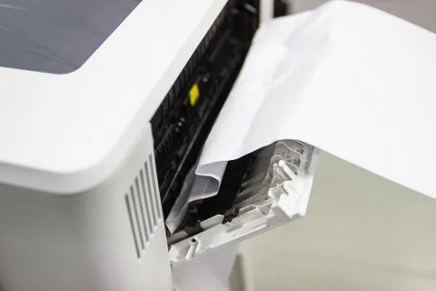 Paper A4 Stuck In Printer At Office, concept repair printer Photos