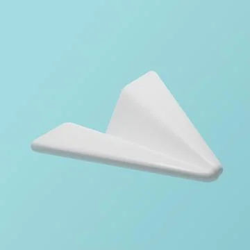 Paper airplane 3d render Stock Illustration