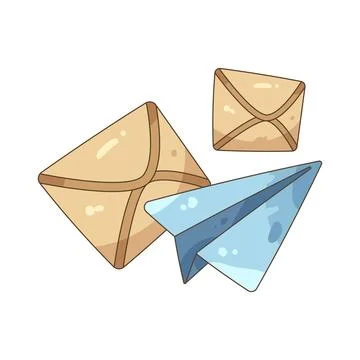 Paper airplane and envelope 스톡 일러스트