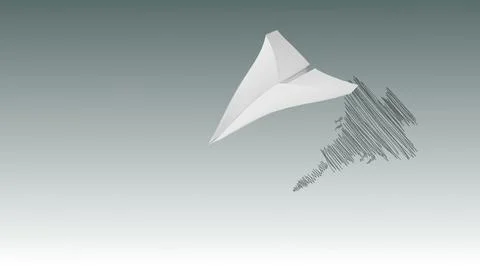 Paper airplane casting a shadow of a fighter plane  - vision and aspirations  Stock Illustration
