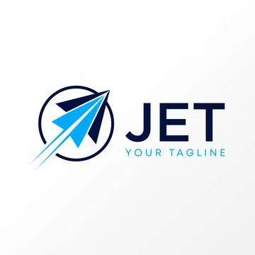 Paper airplane fast flight inside circle line related to transportation travel Stock Illustration