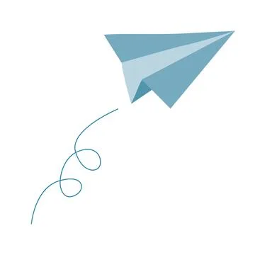 Paper airplane flies - icon in a flat style Stock Illustration