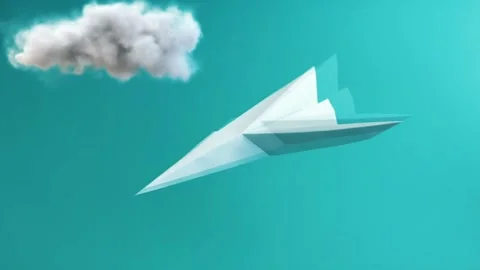 A Paper Airplane In Flight Stock Footage 242458583