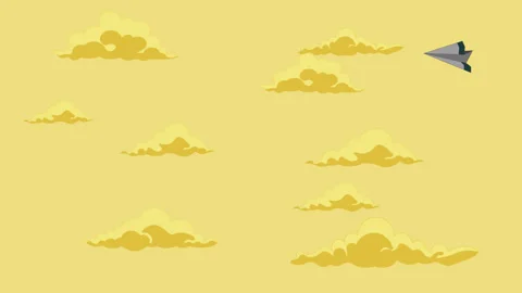 Paper Airplane Flying Against Clouds Stock Footage 310042477