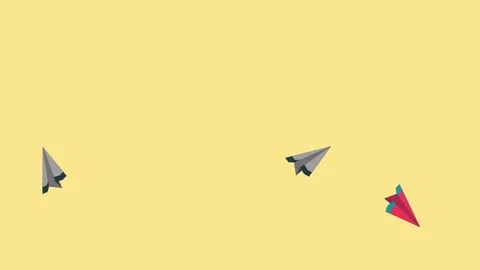Paper Airplane Flying Against Clouds Stock Footage 310042604