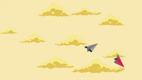 Paper Airplane Flying Against Clouds Stock Footage 310042822
