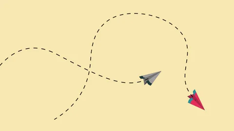 Paper Airplane Flying Against Clouds Stock Footage 310042830